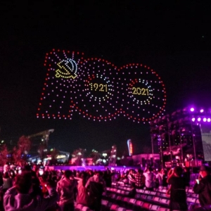 炫酷！千架無(wú)人機(jī)閃耀金城獻(xiàn)禮建黨百年